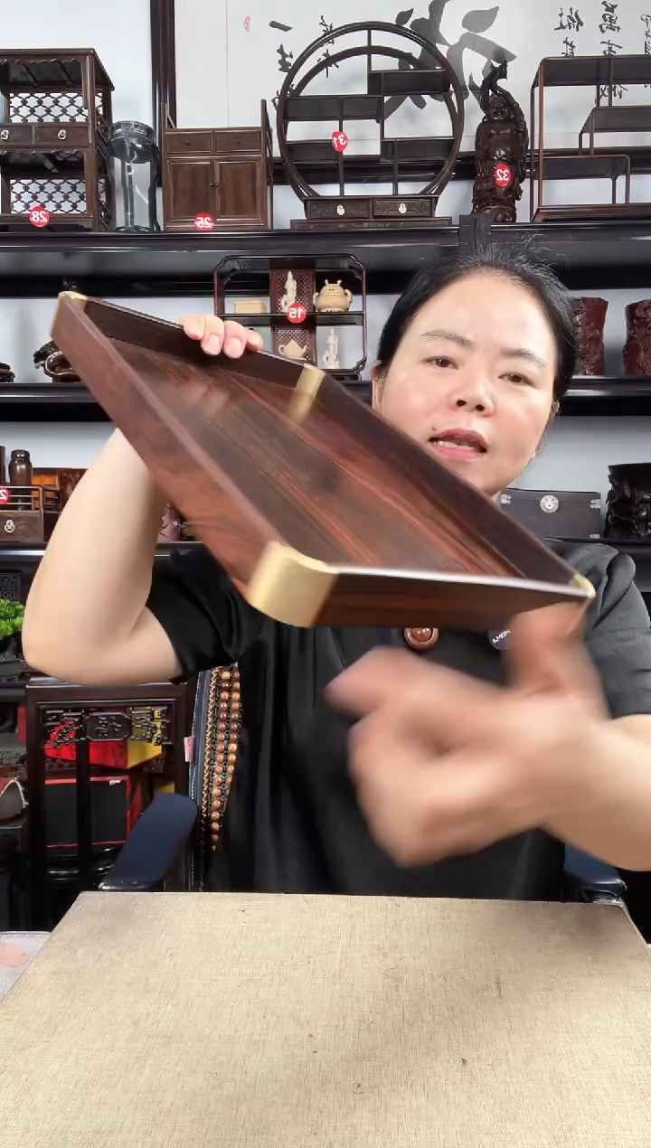 木瑕疵茶托盘老李红木工艺品