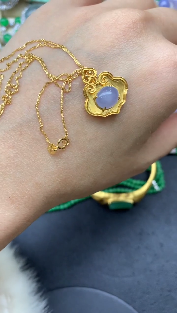 【闪购商品】翡翠颈饰18K金镶嵌388国好珍宝