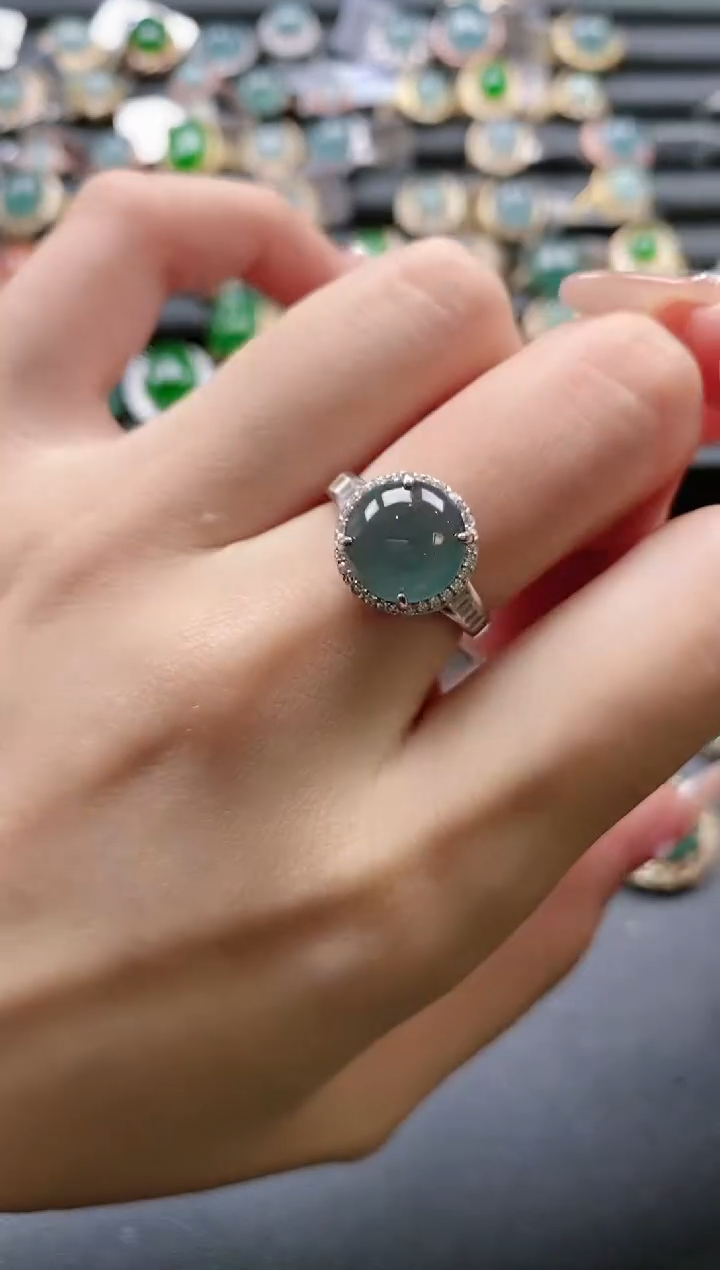 【闪购商品】翡翠戒指银S925镶嵌51511