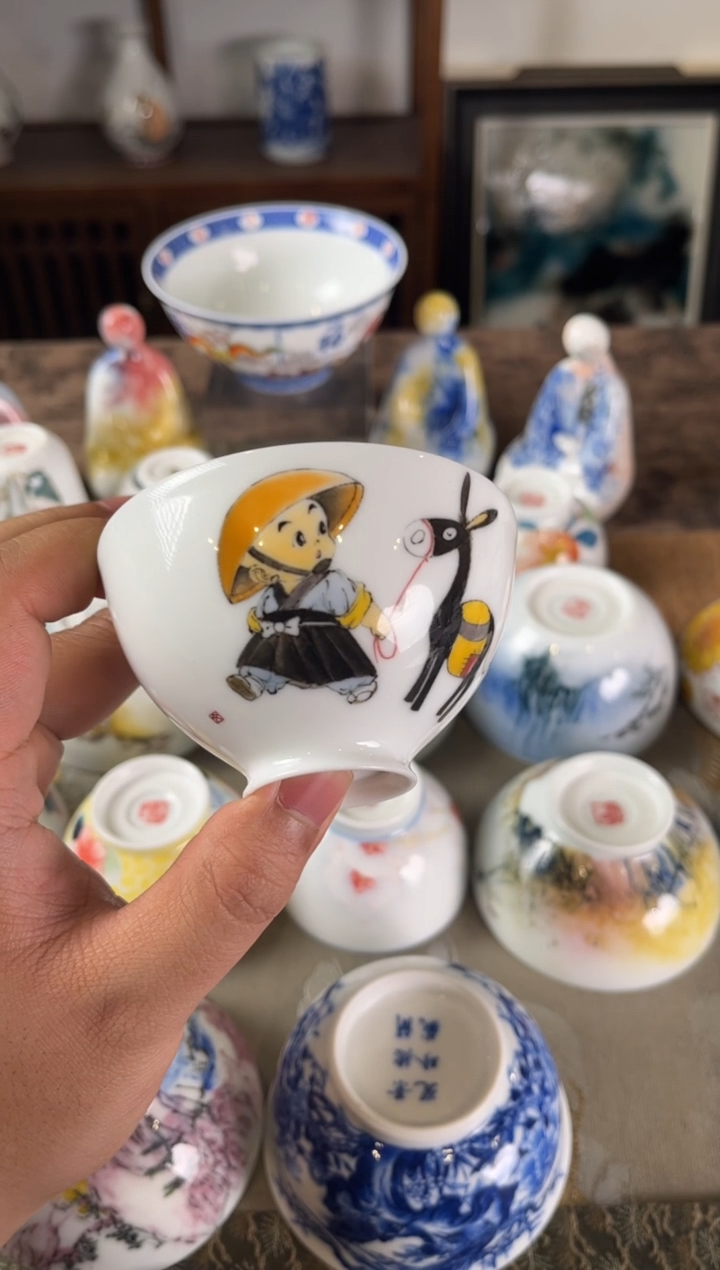 【闪购商品】 景德镇文祥窑手工釉下彩单杯