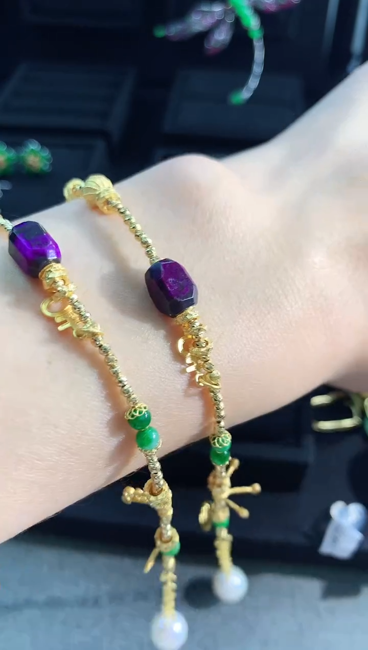 【闪购商品】苏纪石（舒俱来）手链18K金镶嵌手链（多样性发货发一条）