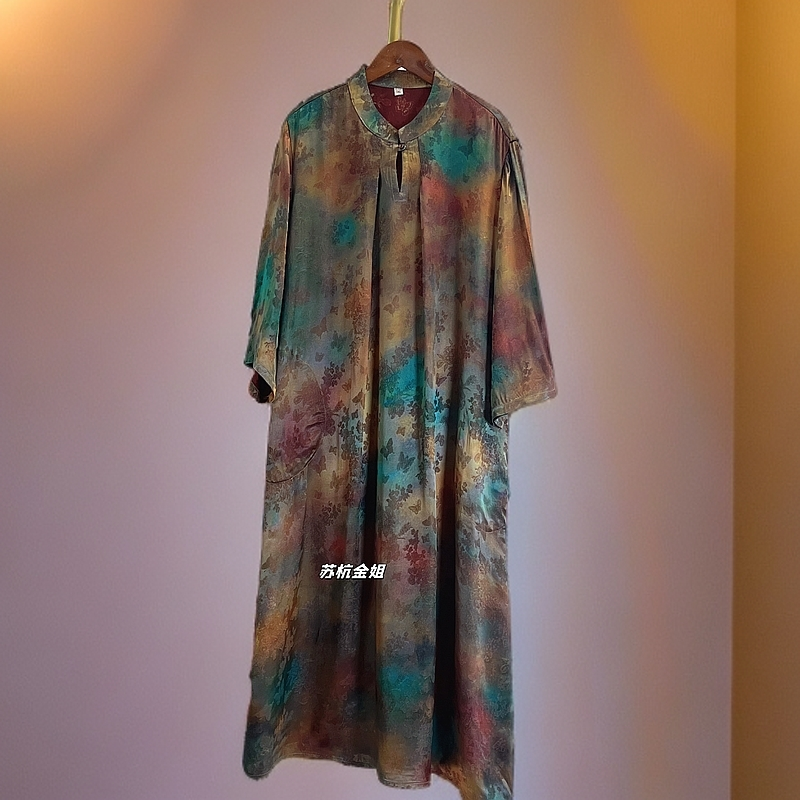 144【金姐专属】新款时尚复古重磅气质旗袍连衣裙