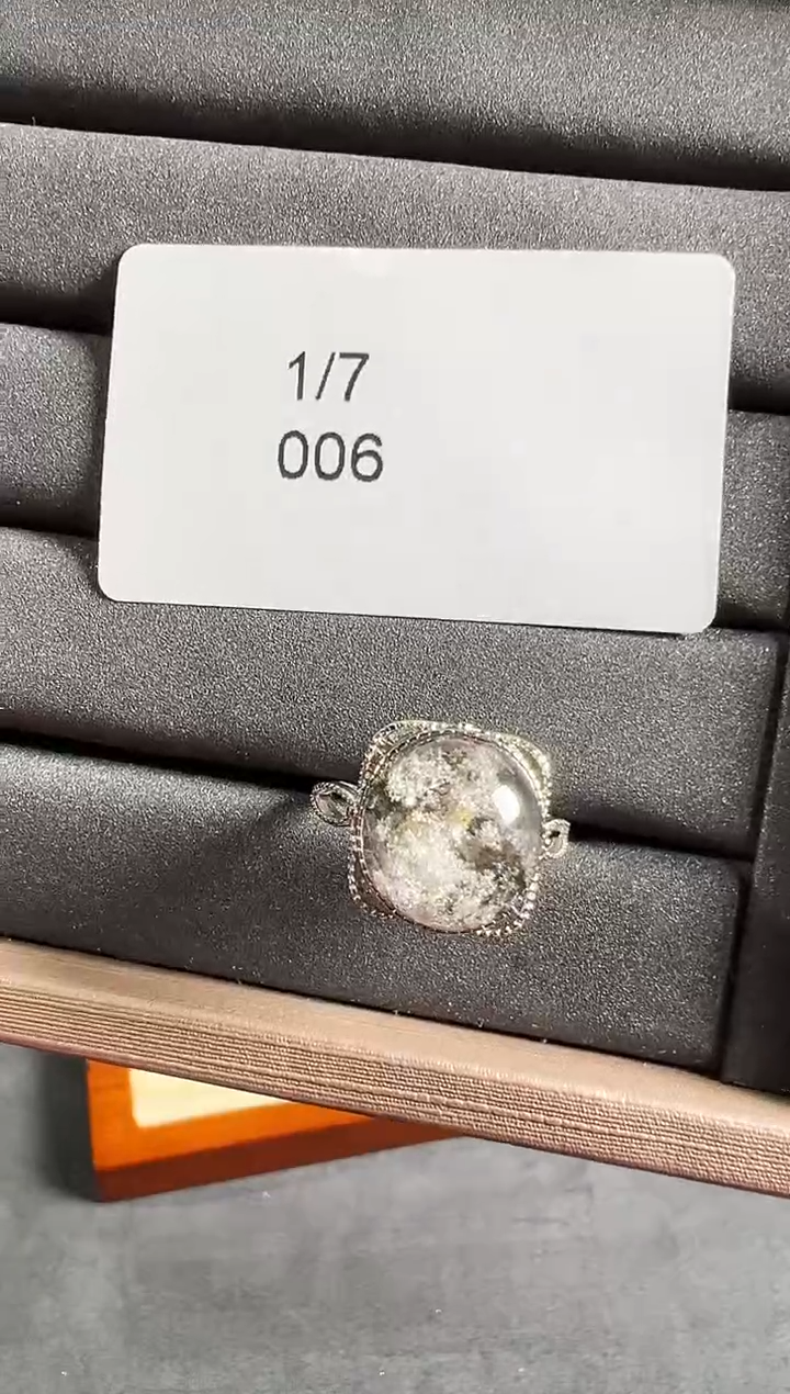 【闪购商品】水晶戒指银S925镶嵌发一（006）
