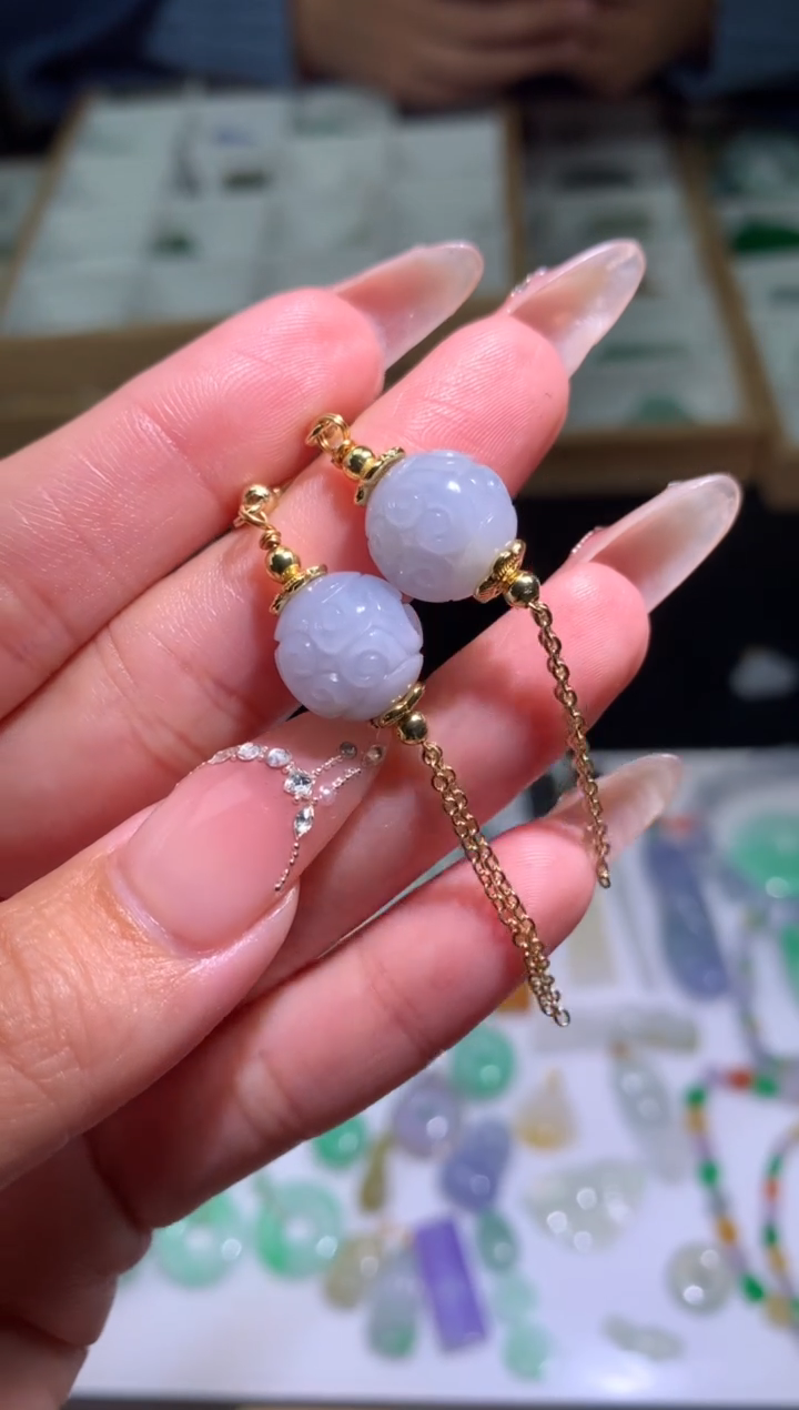 【闪购商品】翡翠耳饰银S925镶嵌48小时鉴赏期