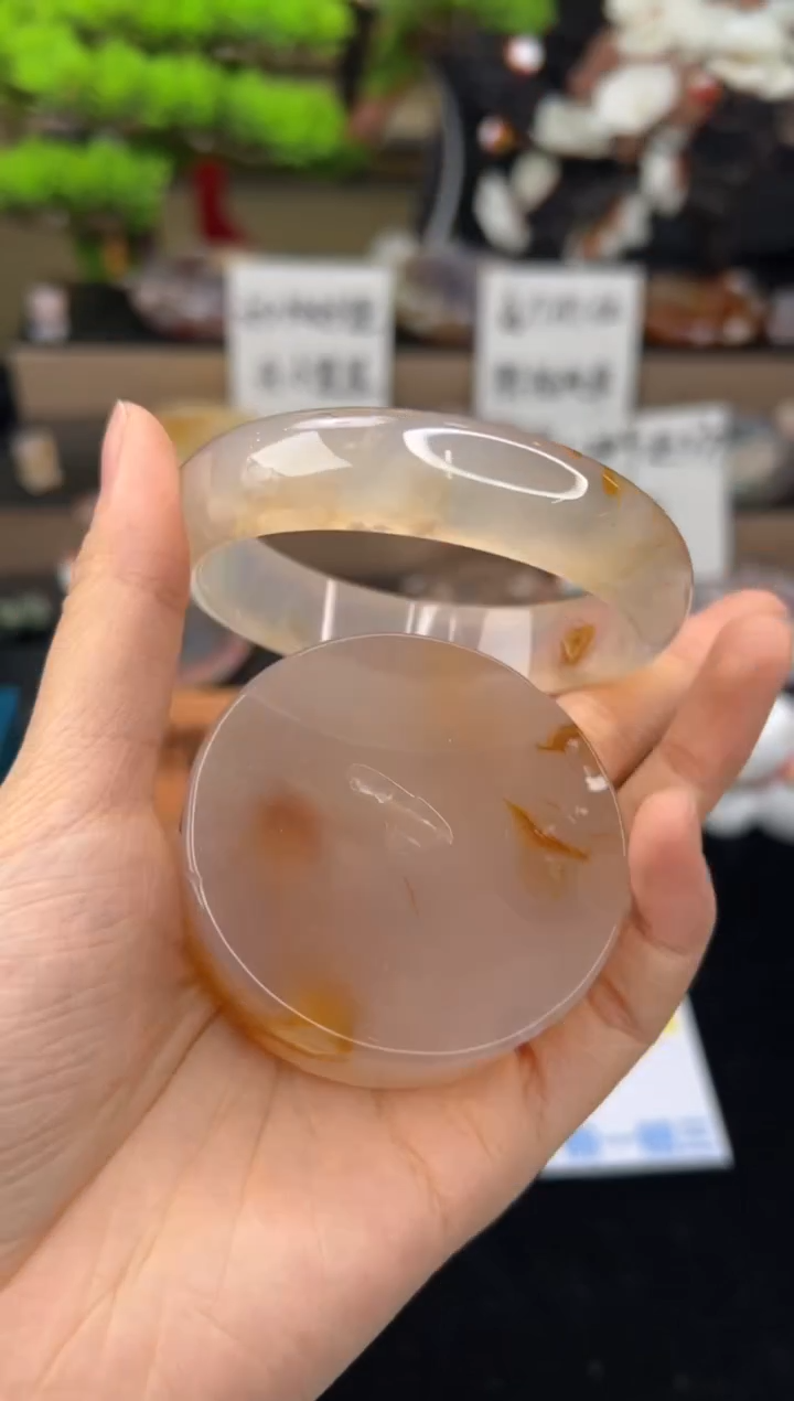 【闪购商品】石英质玉手镯未镶嵌60圈口（赠送镯心)21408