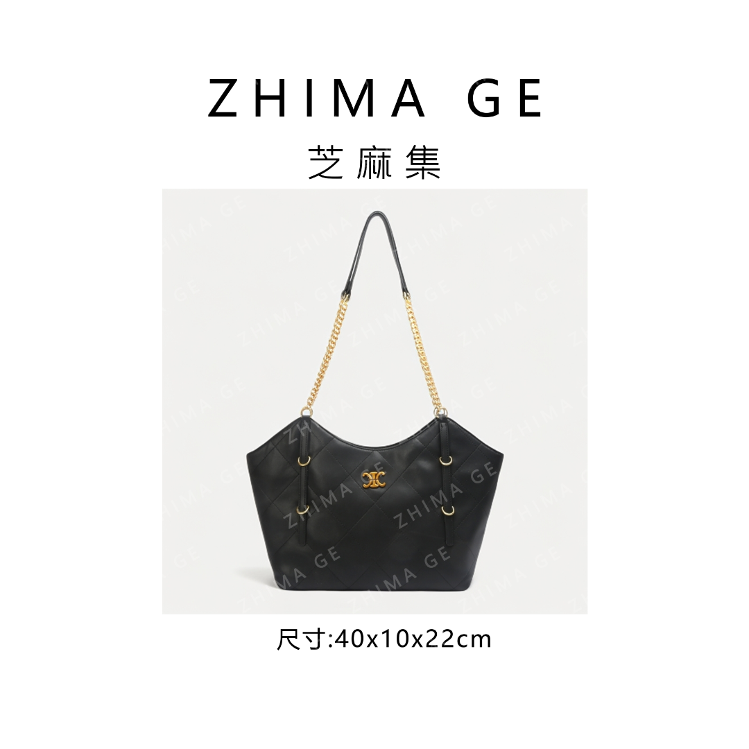 【芝麻集】SKL-5628-黑色RAIN.CUN休闲百搭腋下斜跨轻奢女包