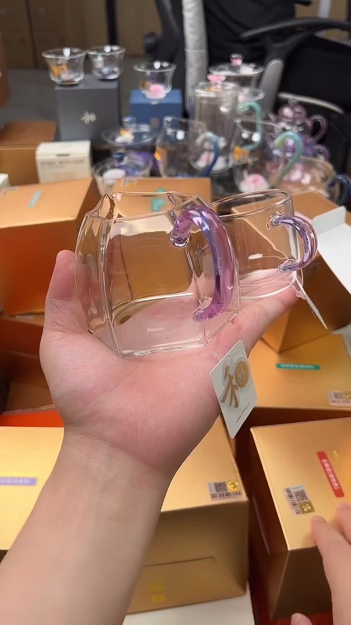 @@禾器晶彩棱然浅紫色+逸杯子1只