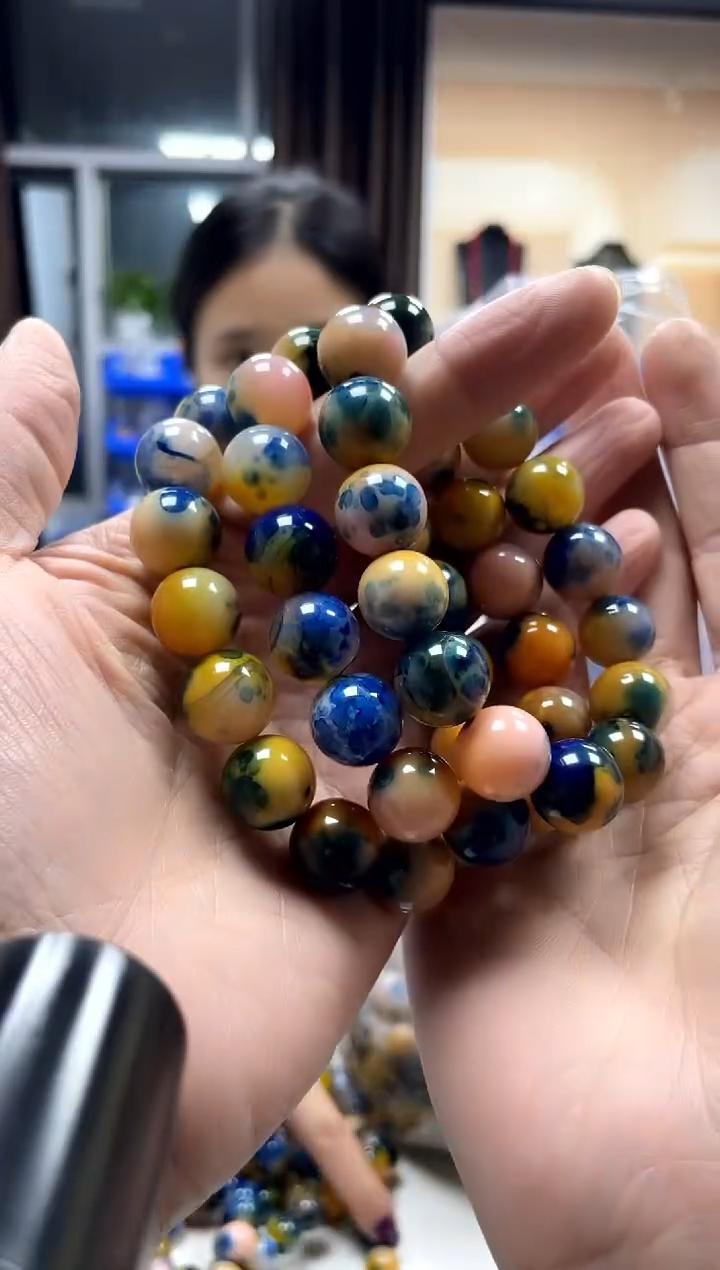 未镶嵌项链玛瑙/玉髓希*百魔珠卡14MM 多样性发一