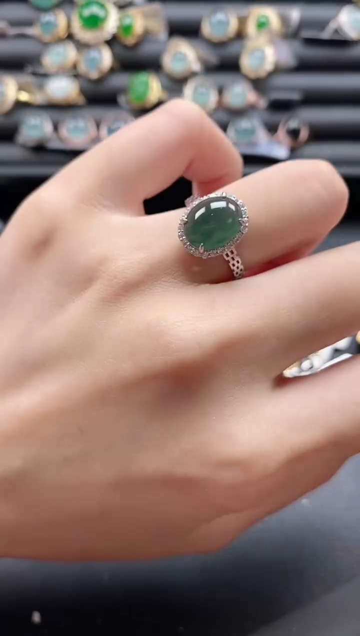 【闪购商品】翡翠戒指银S925镶嵌1111