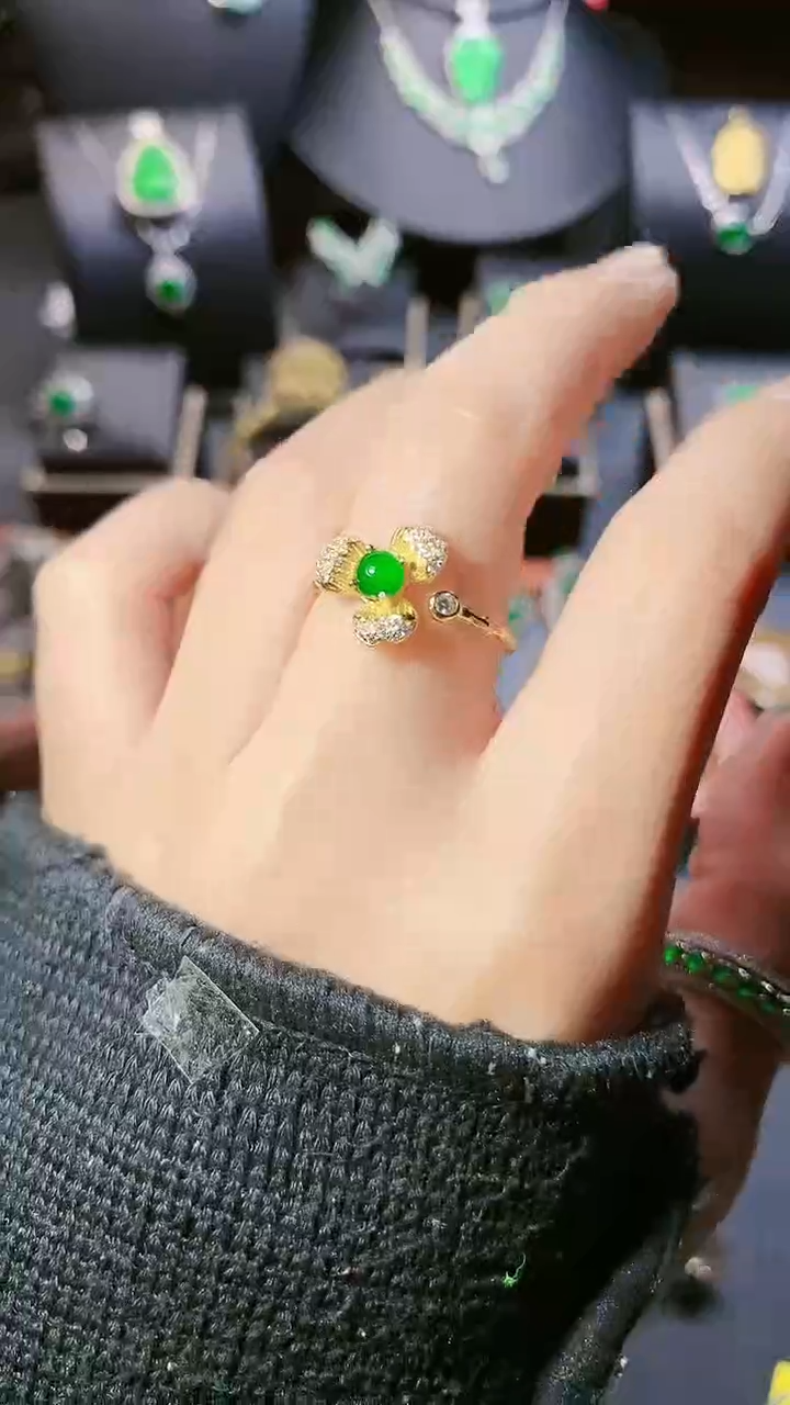 【闪购商品】翡翠戒指银S925镶嵌戒指