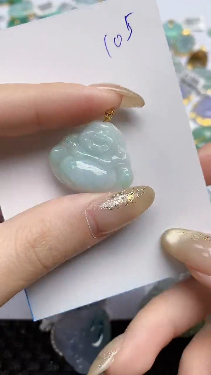 【闪购商品】翡翠颈饰18K金镶嵌天然翡翠A货
