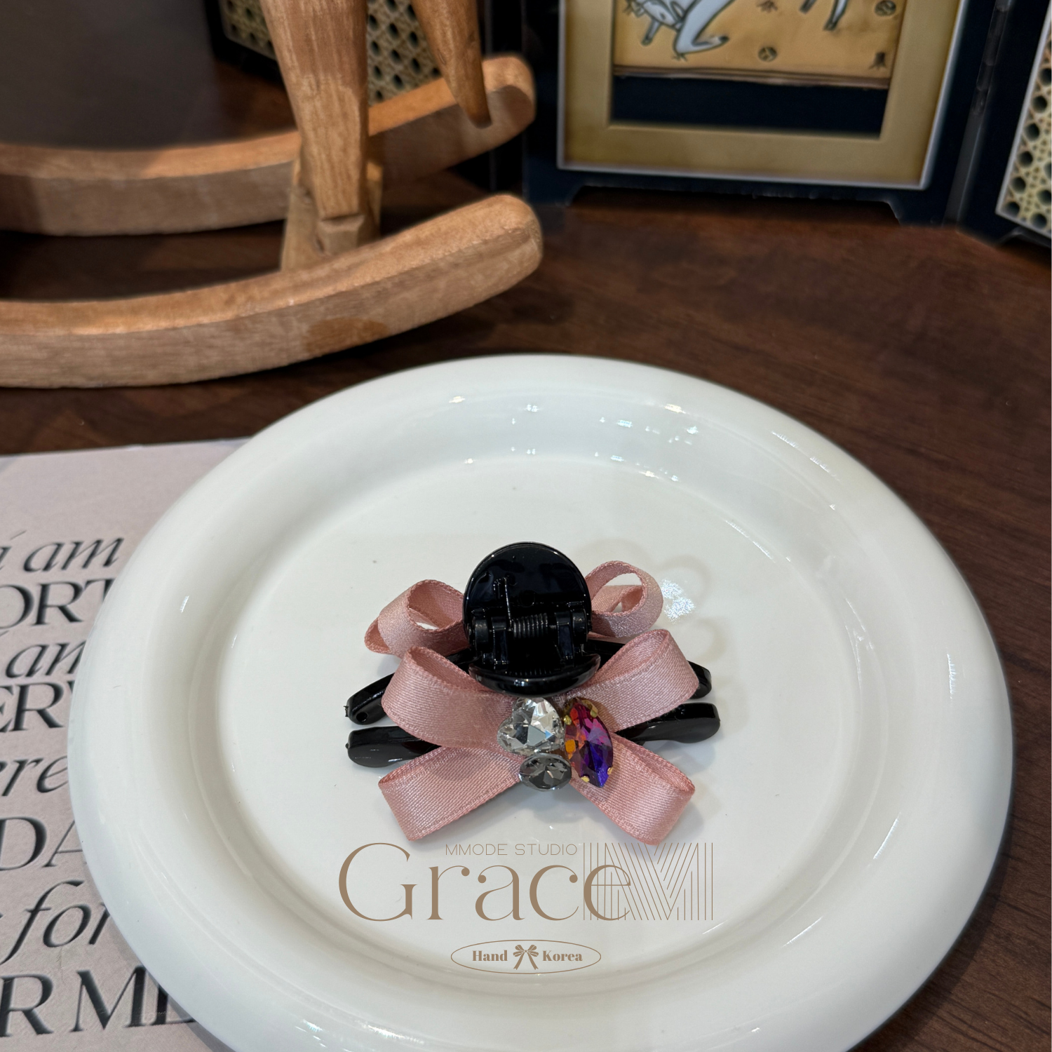 「粉色梦境」韩国25mini抓夹刘海夹公主头碎发盘发夹