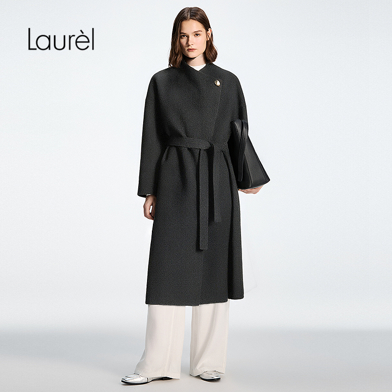 【丽公主专享】Laurel劳芮秋新款羊毛气质立领长款大衣LWD356D007DX