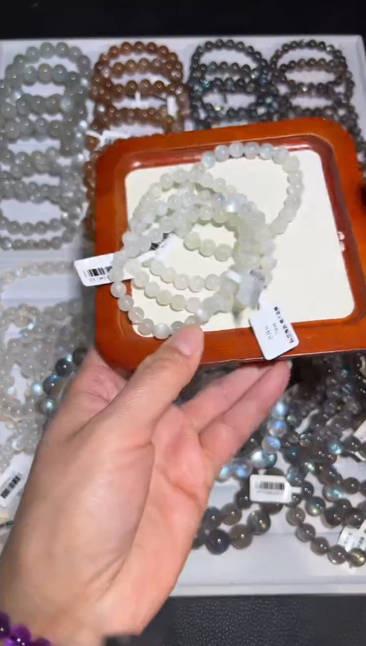 未镶嵌珠宝半成品长石7mm白月光单圈 默认微瑕