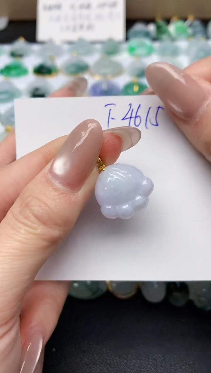 颈饰18K金镶嵌翡翠天然缅甸A货翡翠百元以上9元证书费自理