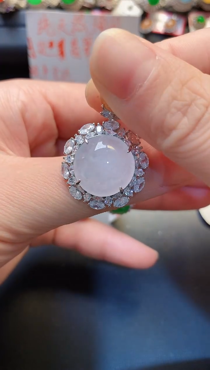 银S925镶嵌戒指翡翠一****·天然