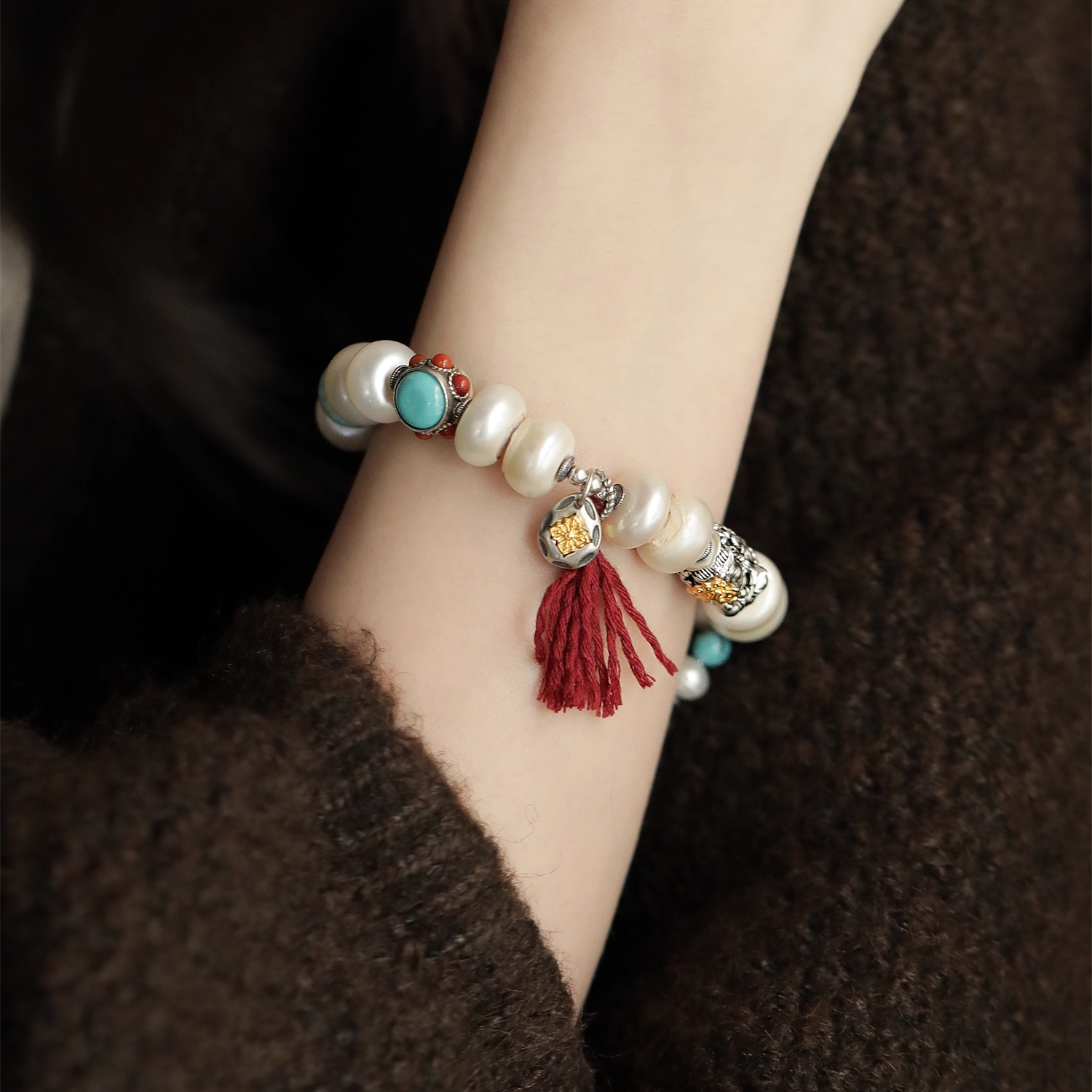 925银手链 S12410六字真言前世今生扎基拉姆多宝手链