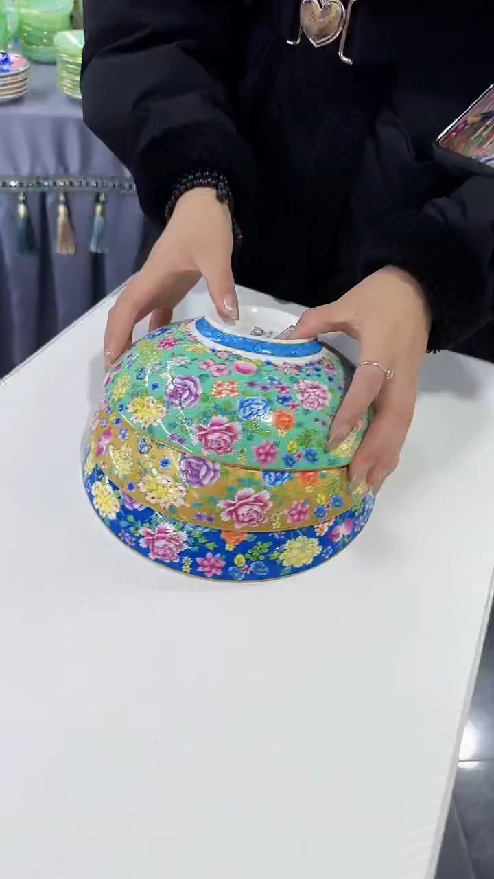 【闪购商品】瓷片景德镇元宝盘3个混色