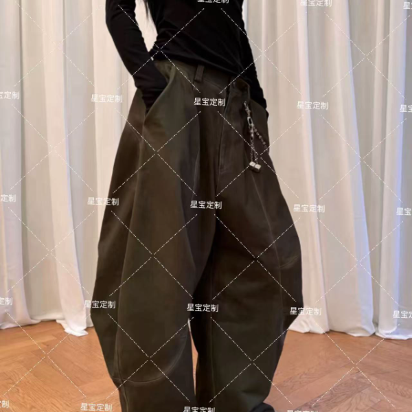 【星宝专属】松弛设计感2025年新款宽松百搭廓形水洗牛仔裤9073