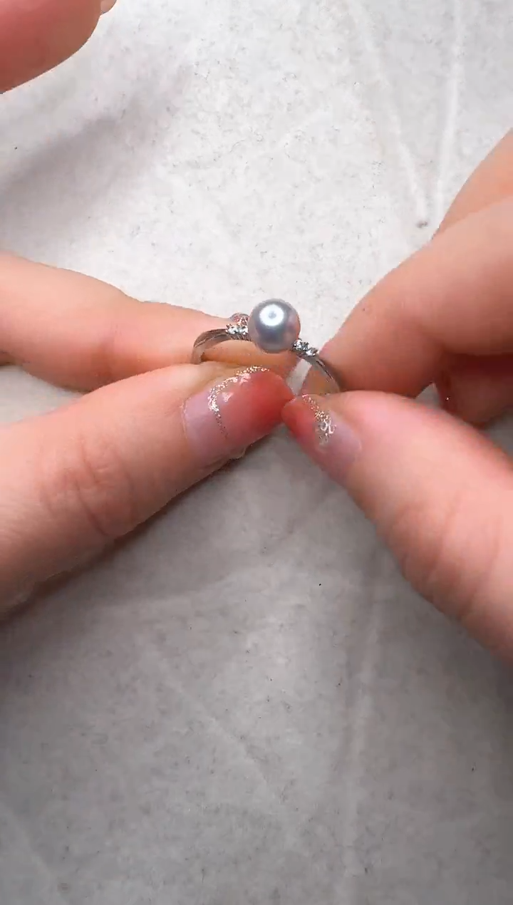 【闪购商品】海水珍珠戒指银S925镶嵌定向可爱多戒指真多麻