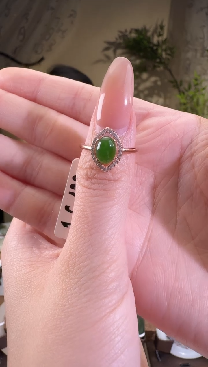 【闪购商品】和田玉戒指银S925镶嵌戒指