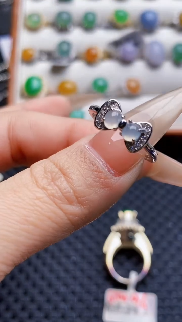 银S925镶嵌戒指翡翠0259