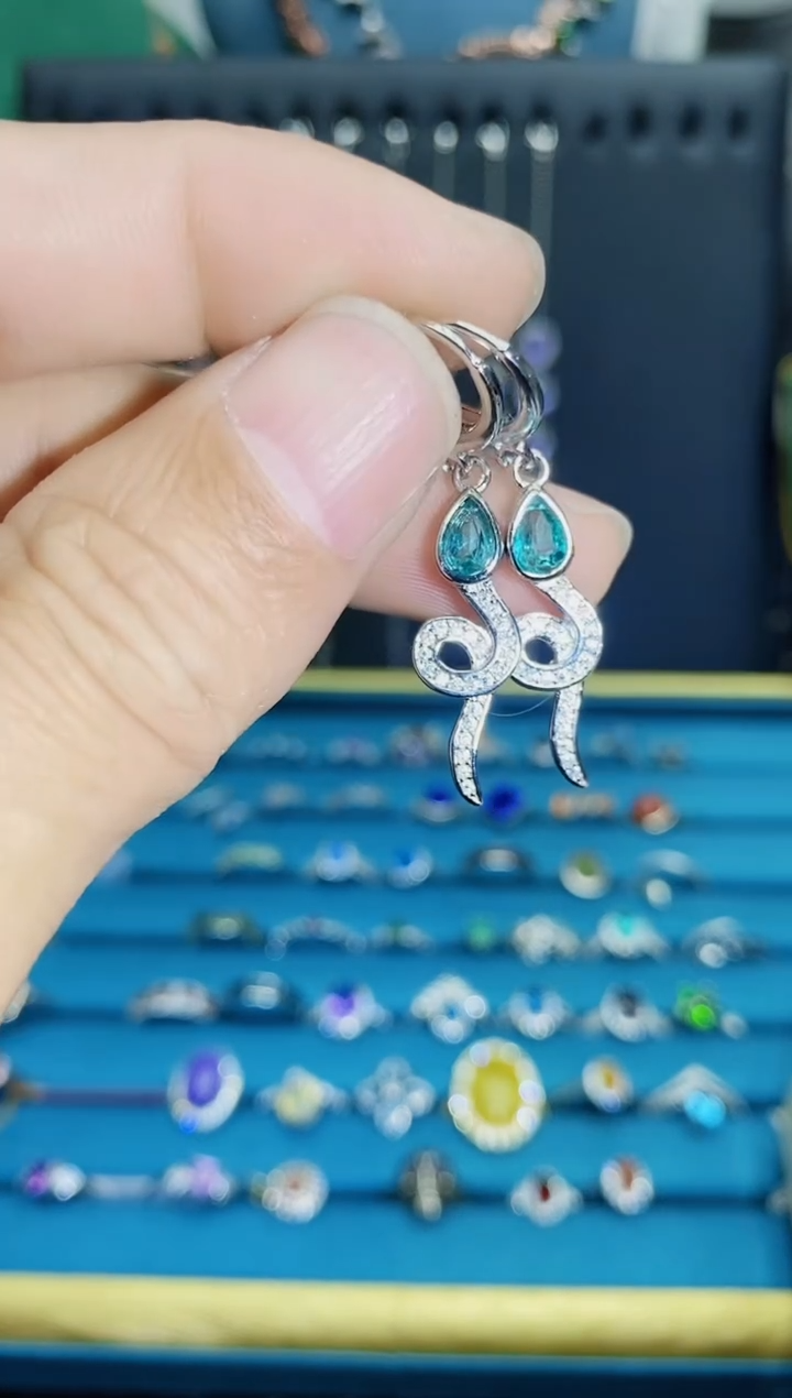 【闪购商品】托帕石耳饰银S925镶嵌1121