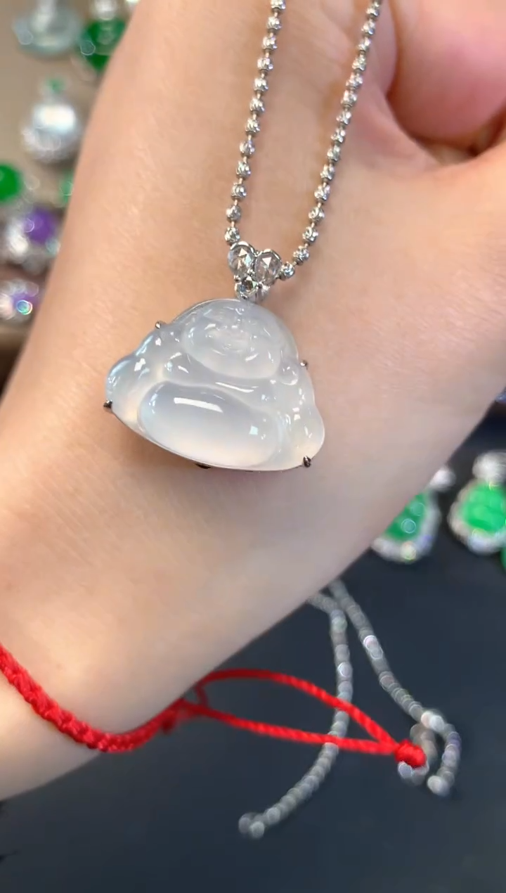 【闪购商品】翡翠吊坠(不含链)18K金镶嵌A377|6980