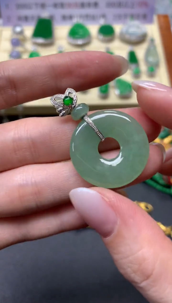 【闪购商品】翡翠吊坠(不含链)18K金镶嵌吊坠|1980+198