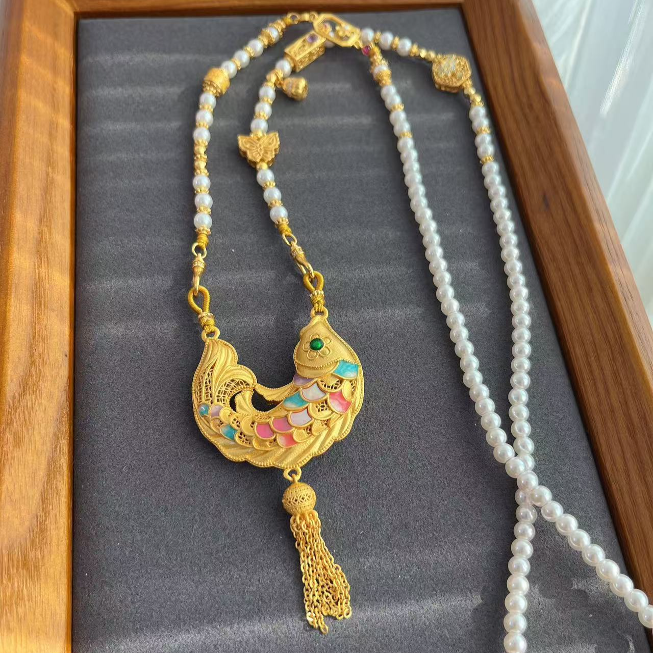 吊坠足银 足银9999【前程似锦】锦锂吊坠新中式国风项链