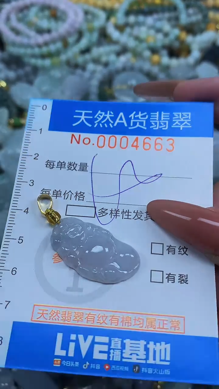 颈饰未镶嵌翡翠净货挂件-4663