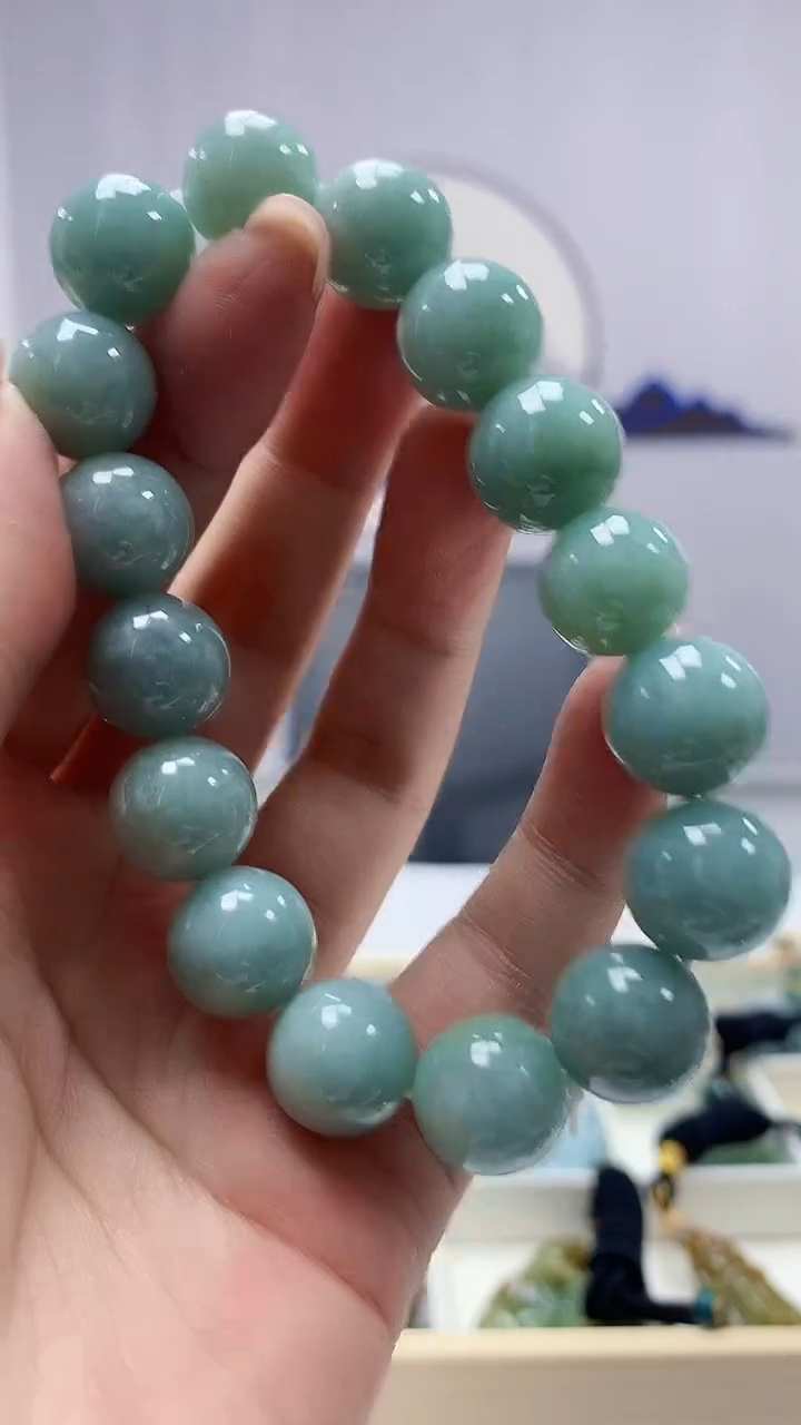 【闪购商品】定制翡翠未镶嵌5028ms-毛货手串82