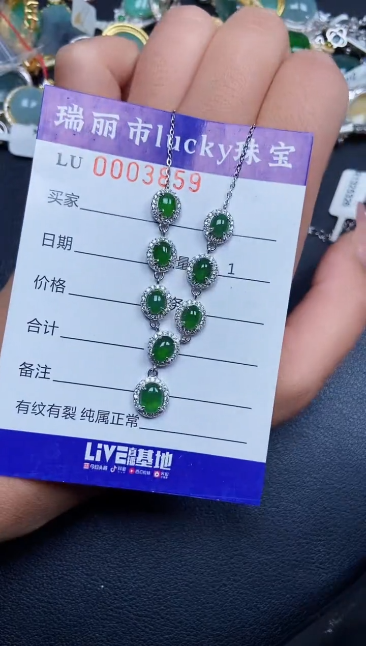 【闪购商品】翡翠颈饰银S925镶嵌3859