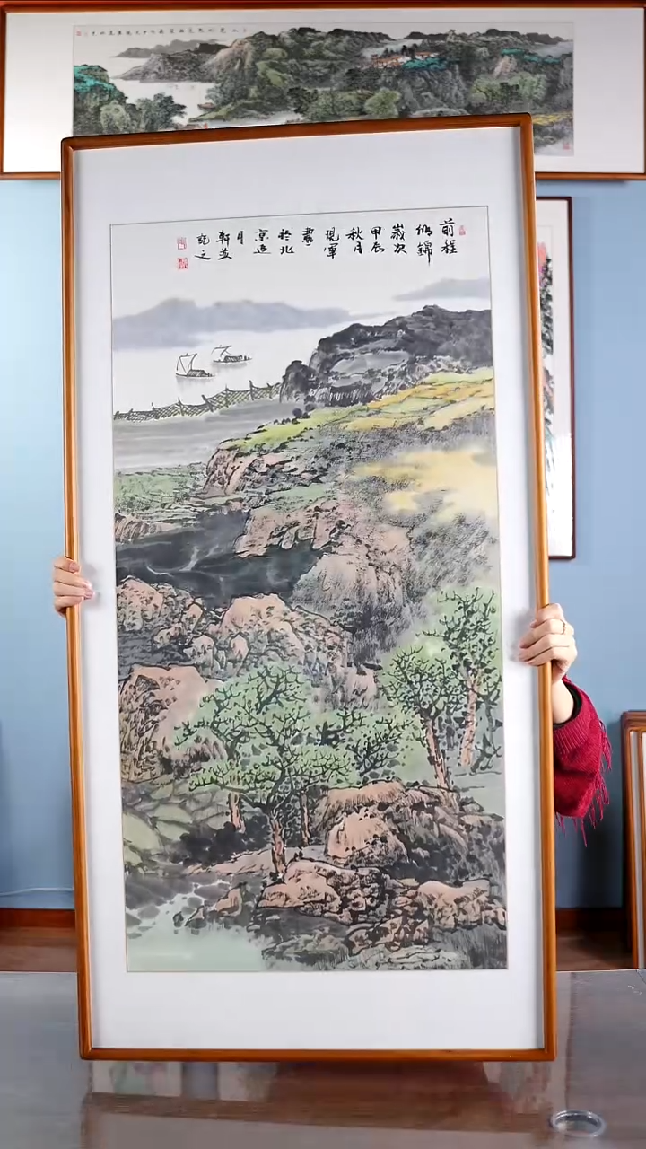 国画张现军《前程似锦》手绘含框122*62