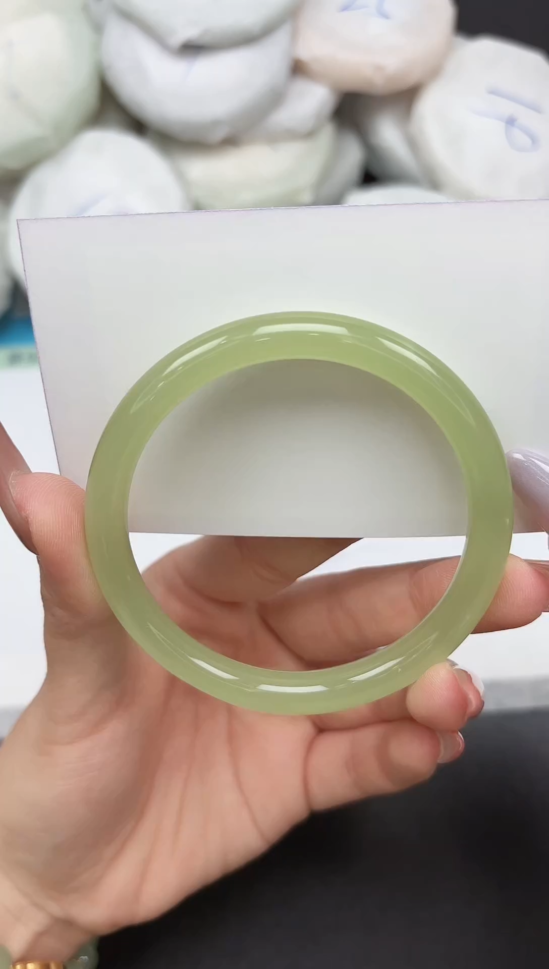 未镶嵌手镯石英质玉14-57-58