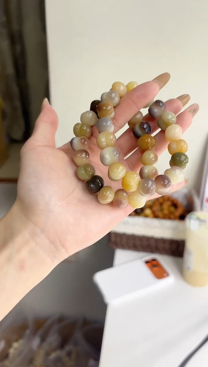 手串菩提根/象牙果沐b50紫美人玉化害羞屁桃11*13mm手串