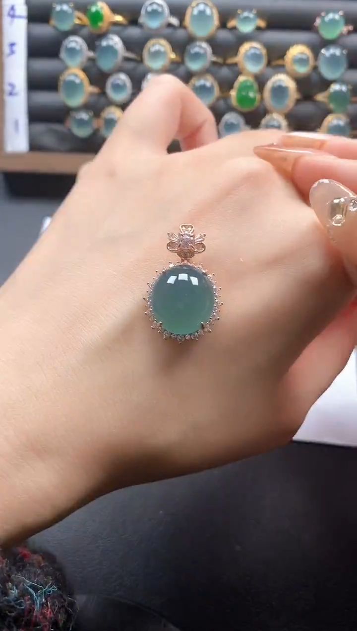银S925镶嵌戒指翡翠51151