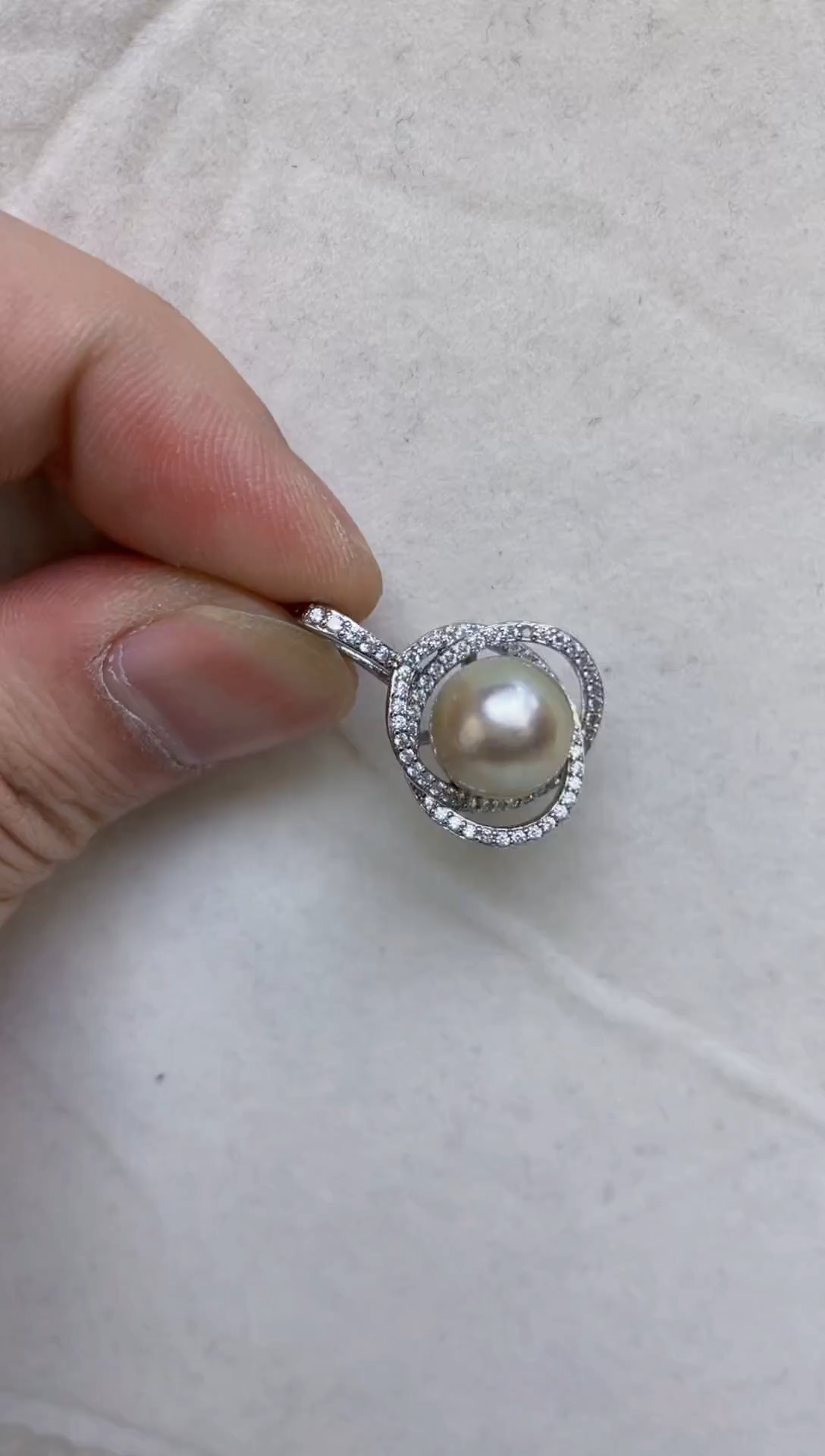 银S925镶嵌颈饰海水珍珠  