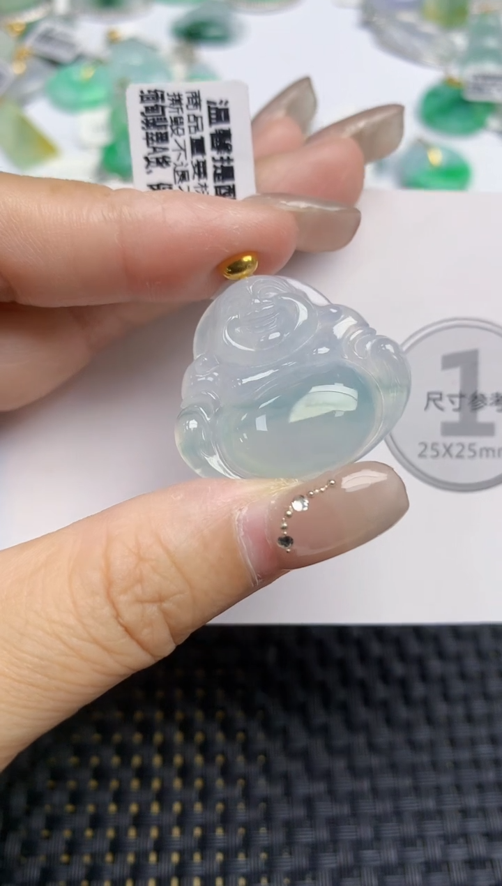 颈饰18K金镶嵌翡翠天然缅甸A货翡翠百元以上9元证书费自理