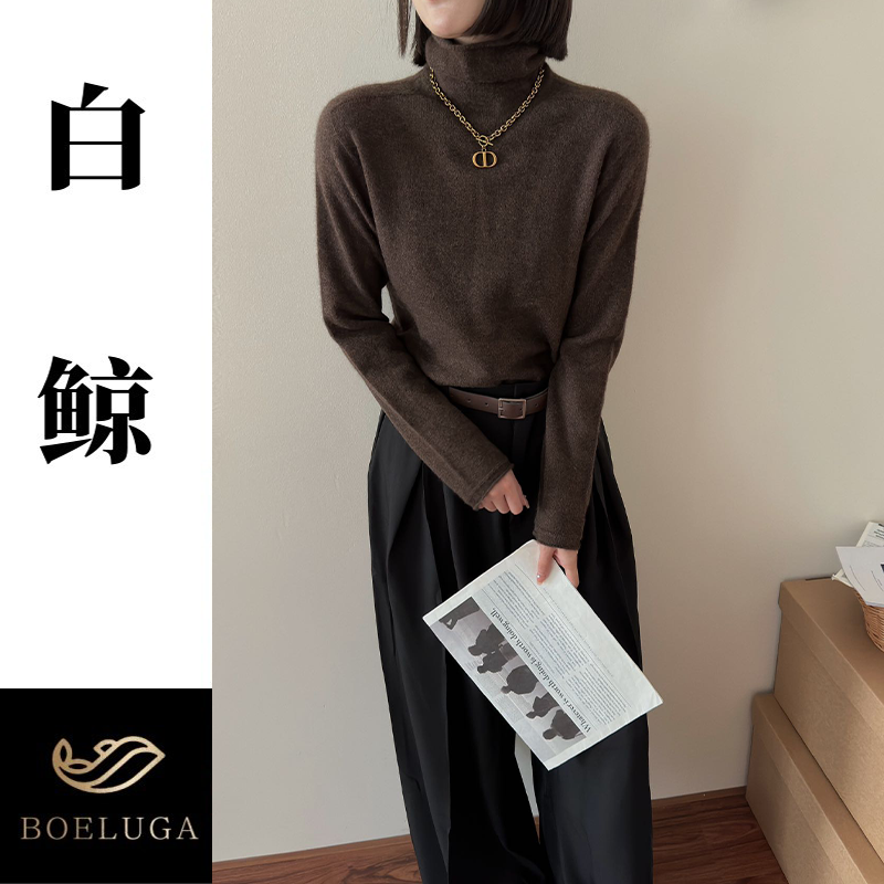 冬季牦牛绒新款高领女慵懒风宽松上衣内搭套头百搭打底针织衫2605