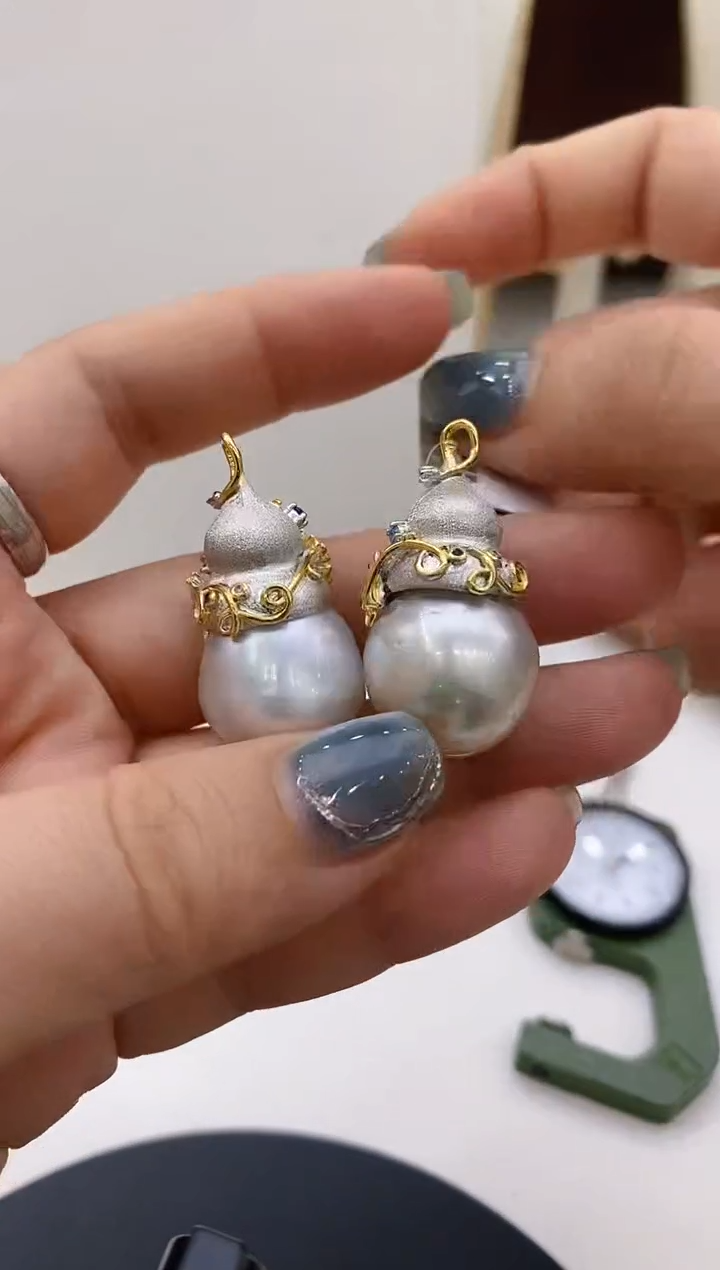 银S925镶嵌海水珍珠吊坠141 多样性发其一18-19mm