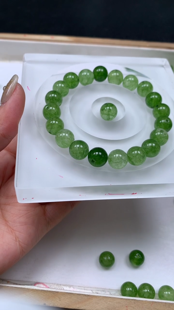 未镶嵌散珠碧玺D49 绿碧玺10mm10个6.8元