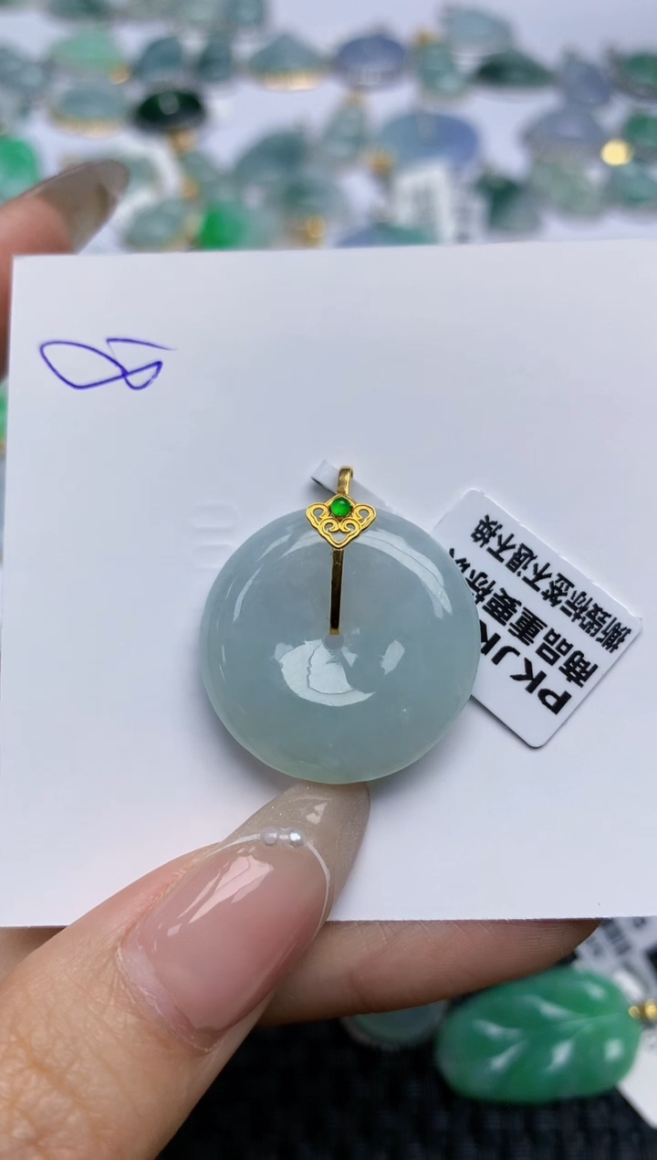 【闪购商品】翡翠颈饰18K金镶嵌 天然翡翠A货