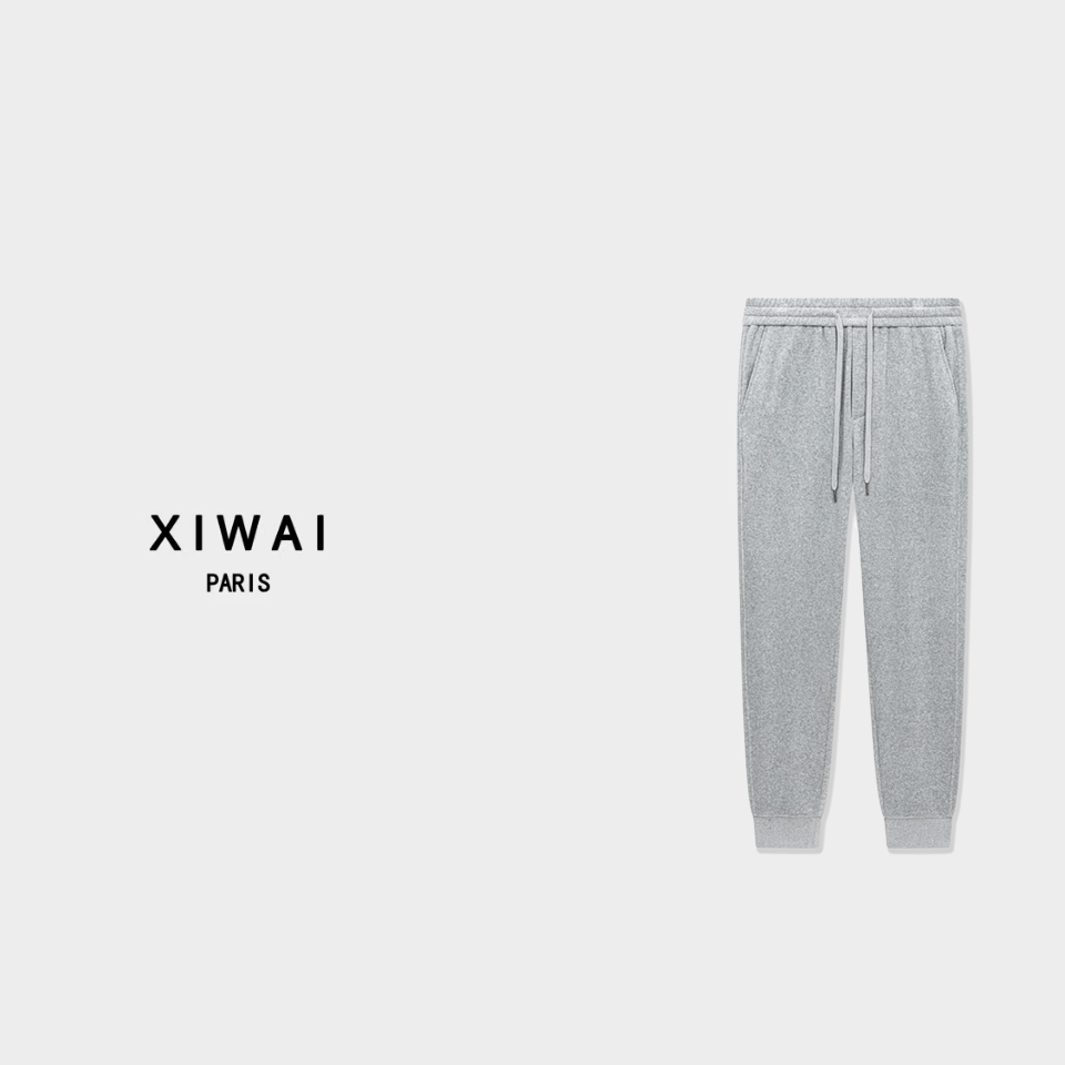 高级男装 春夏新品25s男士时尚休闲毛巾款束脚带抽绳休闲裤 8086