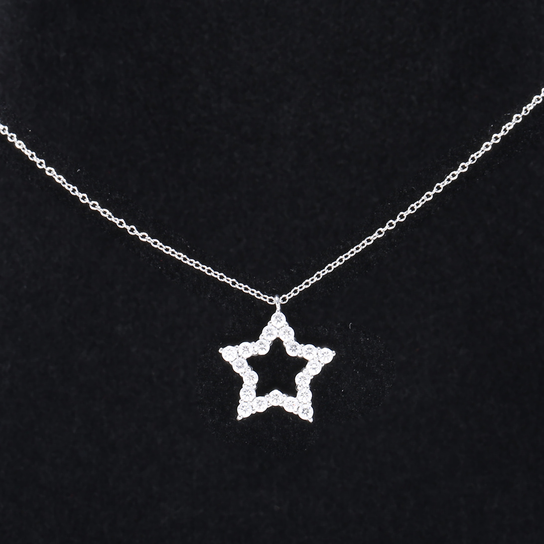 99新 Tiffany & Co./蒂芙尼 小花6珊 蒂芙尼 五角星镶钻 项链