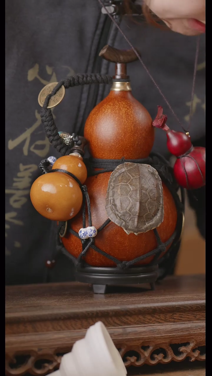 【闪购商品】136号精品天然大漆工艺防渗内胆酒葫芦~