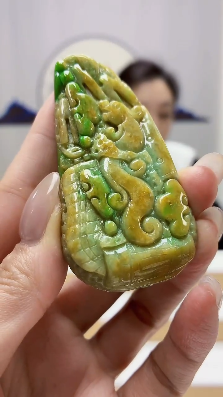 未镶嵌定制翡翠5160MM-毛货挂件80