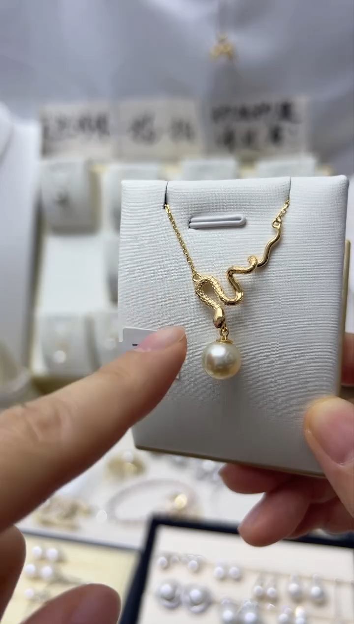 【闪购商品】海水珍珠颈饰银S925镶嵌TX-灵蛇南洋金珠