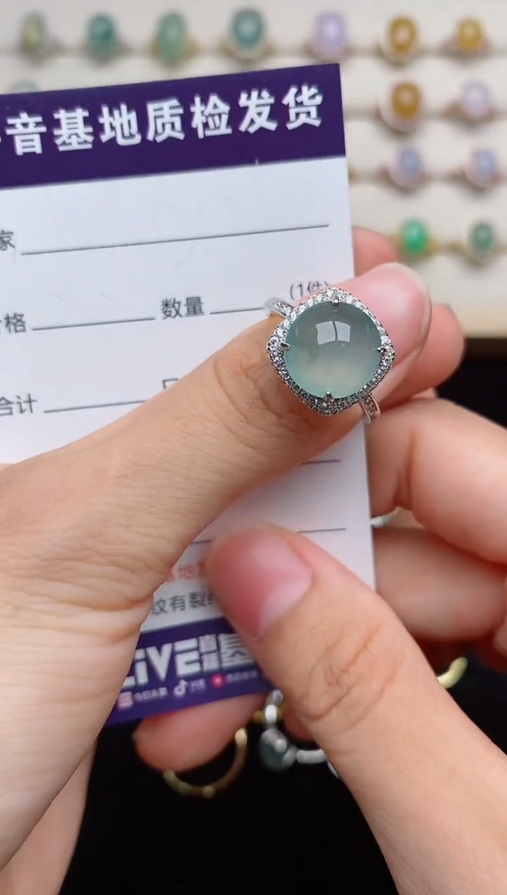 银S925镶嵌戒指翡翠.....