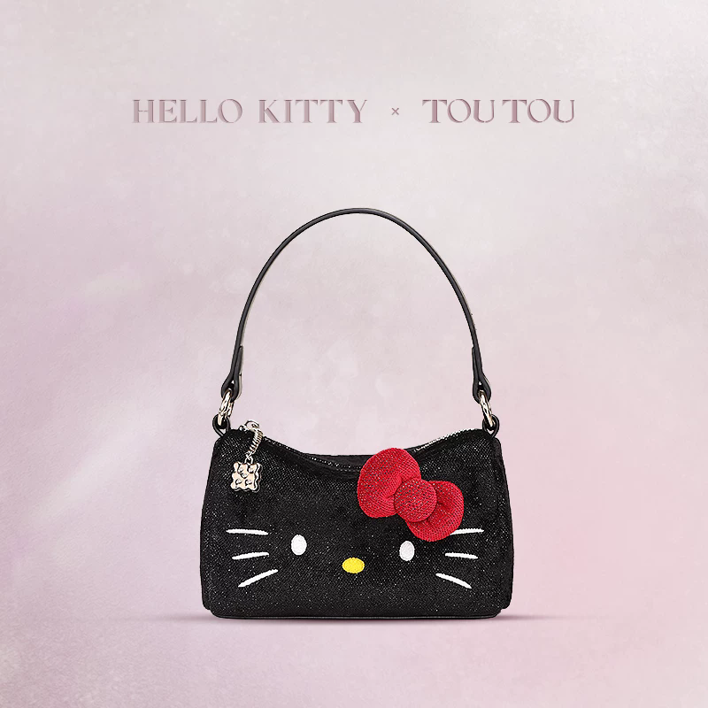 黑色百搭TOUTOUhellokitty三丽鸥正版联名包包凯蒂猫手提斜挎包女